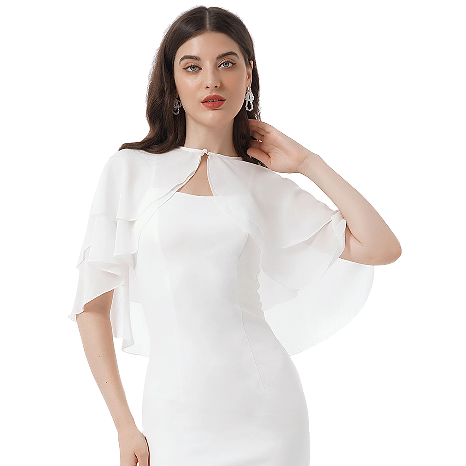 Chiffon Wraps Shrug Shawls Women Bolero Cardigan Top Ruffle 2 Layer Cape Bridal Shrug Tops for Wedding Party Dresses Cover Ups
Chiffon Wraps Shrug Shawls Women Bolero Cardigan Top Ruffle 2 Layer Cape Bridal Shrug Tops for Wedding Party Dresses Cover Ups