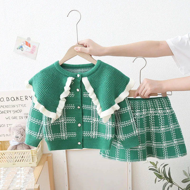 Girls Clothes Sets Spring Autumn 2024 Children Knitted Coats Sweaters Skirts 2pcs Dress Suit For Baby Party Costume Kids Outfits
Girls Clothes Sets Spring Autumn 2024 Children Knitted Coats Sweaters Skirts 2pcs Dress Suit For Baby Party Costume Kids Outfits