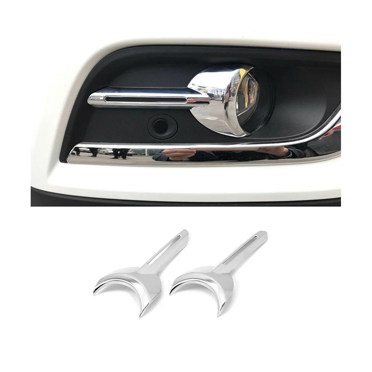 

For Renault Koleos 2017-2020 Car Front Fog Light Lamp Cover Frame Trim Bezel Decoration Accessories