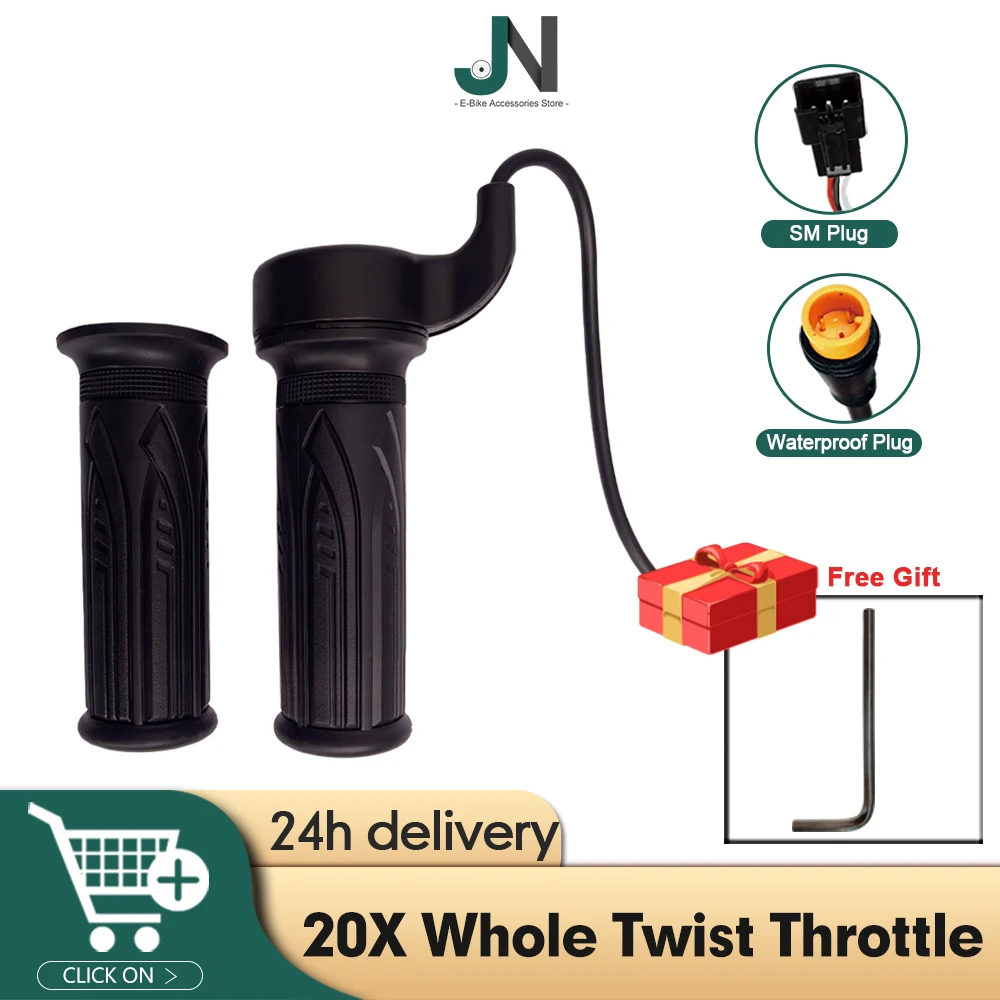 

Ebike Wuxing 20X Whole Twist Throttle New 24V 36V 48V 60V 72V with 3 Pin SM WP Plug Use for Electric Scooter Motorbik