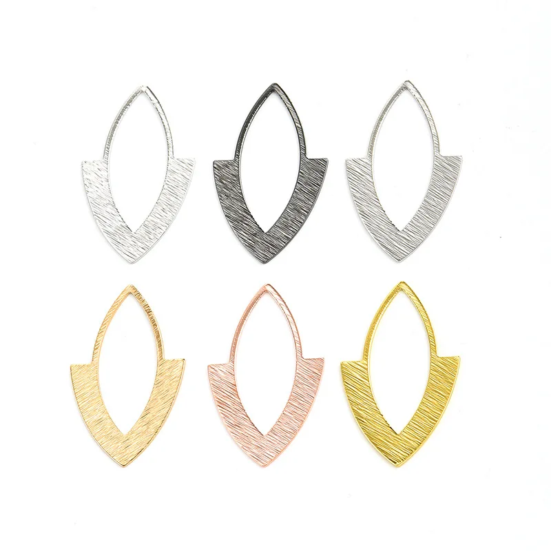 

10Pcs 6 Colors Textured Raw Brass Teardrop Leaf Charms Horse Eye Pendant For Diy Dangle Earring Necklace Jewelry Findings Making
