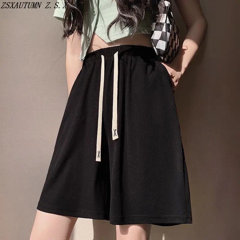 New Summer Ice Silk SportShorts Women's Casual Loose Knee Length Trousers Female Slacks Baggy Joggers Sweatpants Elastic Waist
New Summer Ice Silk SportShorts Women's Casual Loose Knee Length Trousers Female Slacks Baggy Joggers Sweatpants Elastic Waist