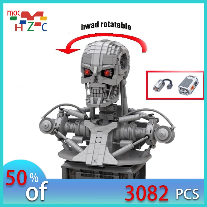 

Buildmoc PF Terminator T-800 Bust MOC-20570 Fit Robot Power Function Building Blocks Bricks DIY Children Kids for Toys Gifts BOY