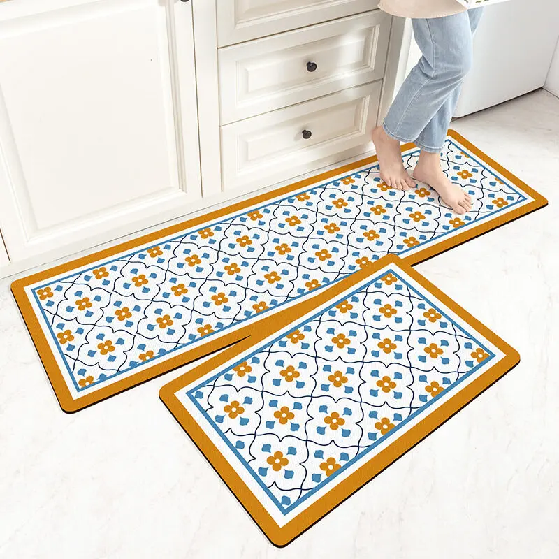 

Kitchen Rugs Runner Mat Non Slip Kitchen Floor Mat Anti Fatigue - Oil Proof and Waterproof Kitchen Mats Standing Mat PVC Carpet