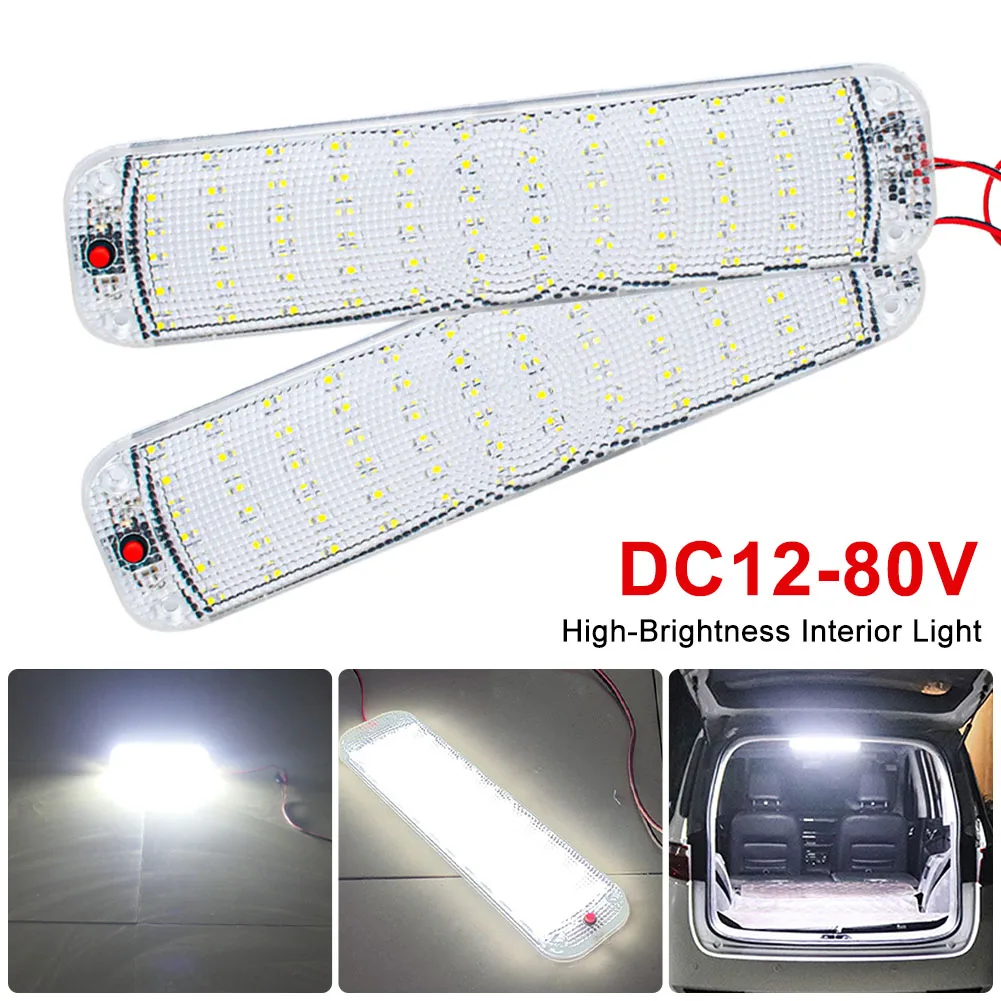 New 2Pcs 12V-80V Car SUV LED Lights 48/72LED Caravan Cab LED Compartment Light Reading Lamps Trunk Lights Flimsy Panel Car Light
New 2Pcs 12V-80V Car SUV LED Lights 48/72LED Caravan Cab LED Compartment Light Reading Lamps Trunk Lights Flimsy Panel Car Light