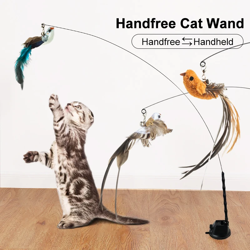 Handfree Bird/Feather Cat Wand with Bell Powerful Suction Cup Interactive Toys for Cats Kitten Hunting Exercise Pet Products
Handfree Bird/Feather Cat Wand with Bell Powerful Suction Cup Interactive Toys for Cats Kitten Hunting Exercise Pet Products