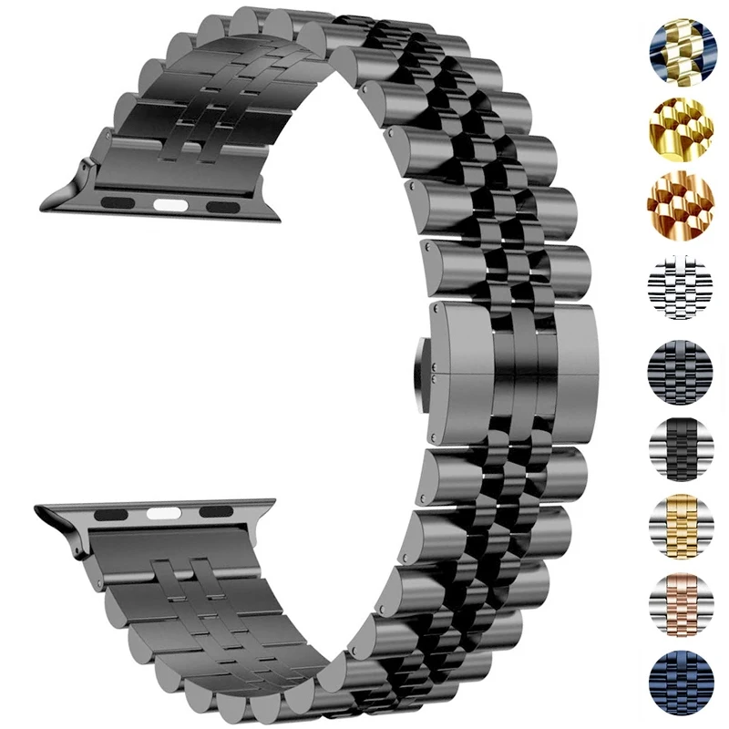 

Ремешок стальной для Apple Watch Ultra 2 Band, запасной металлический браслет для IWatch Series 8 7 6 SE 5 4 45 41 мм, 49 мм 40 мм 44 мм 38 мм 42 мм
