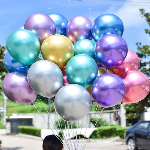 

20pcs/lot 12inch Metallic Chrome Balloons Latex Air Helium Balloon Birthday Party Metallic Balloon Valentine's Day Party Balloon