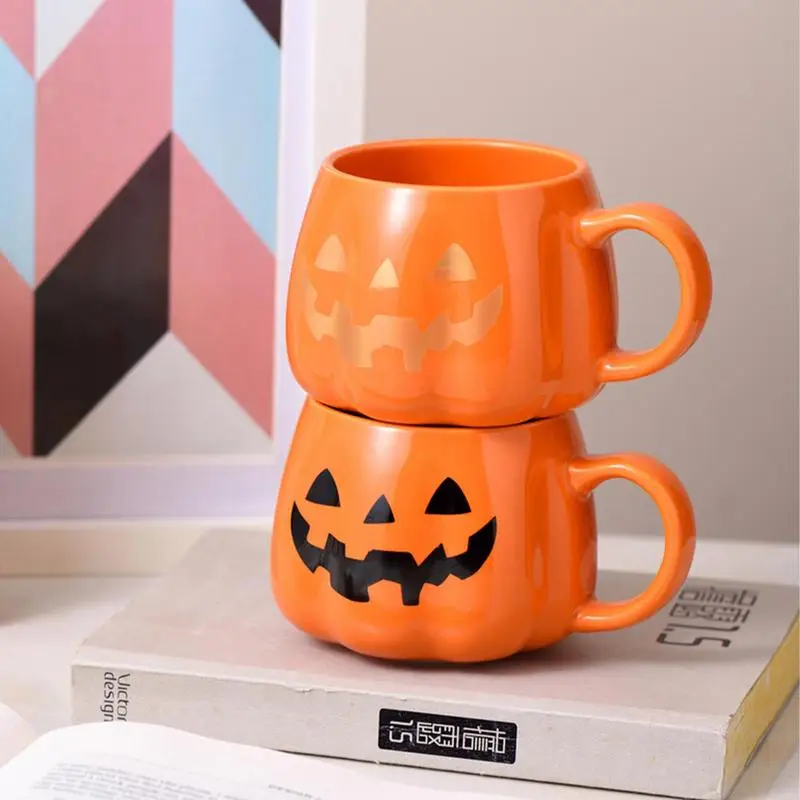 

3D Halloween Pumpkin Ceramic Cup Creative Party Favor Coffee Mugs With Handle Durable Tea Water Cup Gift Festival Halloween Mug