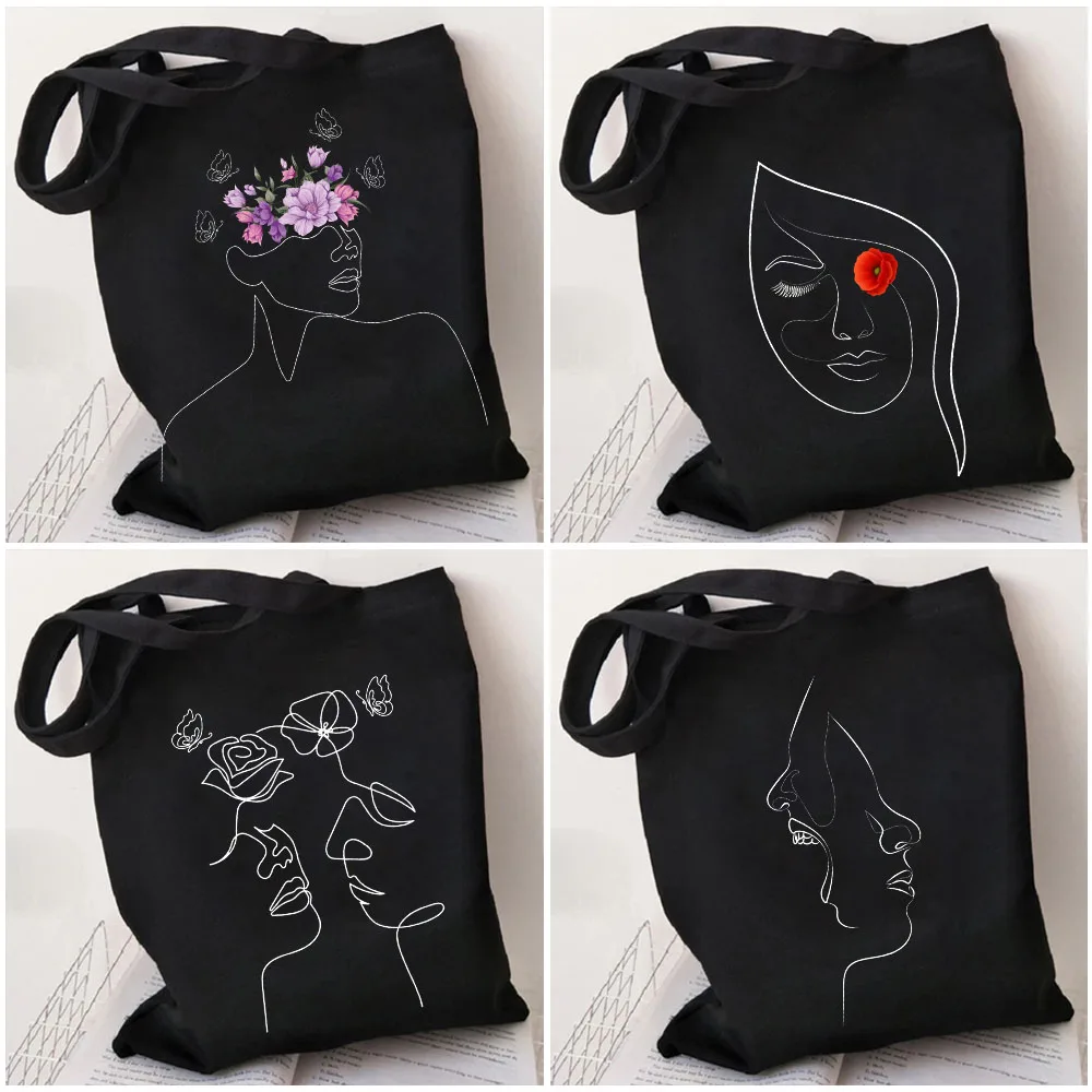 Rose Flower Poppy Beautiful Butterfly Minimal Line Face Art Women Canvas Shopper Bag Cotton Handbag Totes Shoulder Shopping Bags
Rose Flower Poppy Beautiful Butterfly Minimal Line Face Art Women Canvas Shopper Bag Cotton Handbag Totes Shoulder Shopping Bags