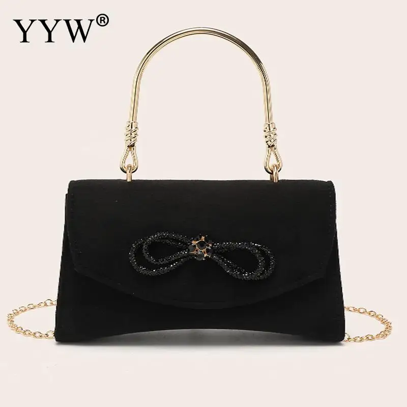 Elegant Satin Handbag Rhinestone Bowknot Pattern Women Messenger Purse Metal Top Handle Shoulder Chain Evening Party Square Bags
Elegant Satin Handbag Rhinestone Bowknot Pattern Women Messenger Purse Metal Top Handle Shoulder Chain Evening Party Square Bags