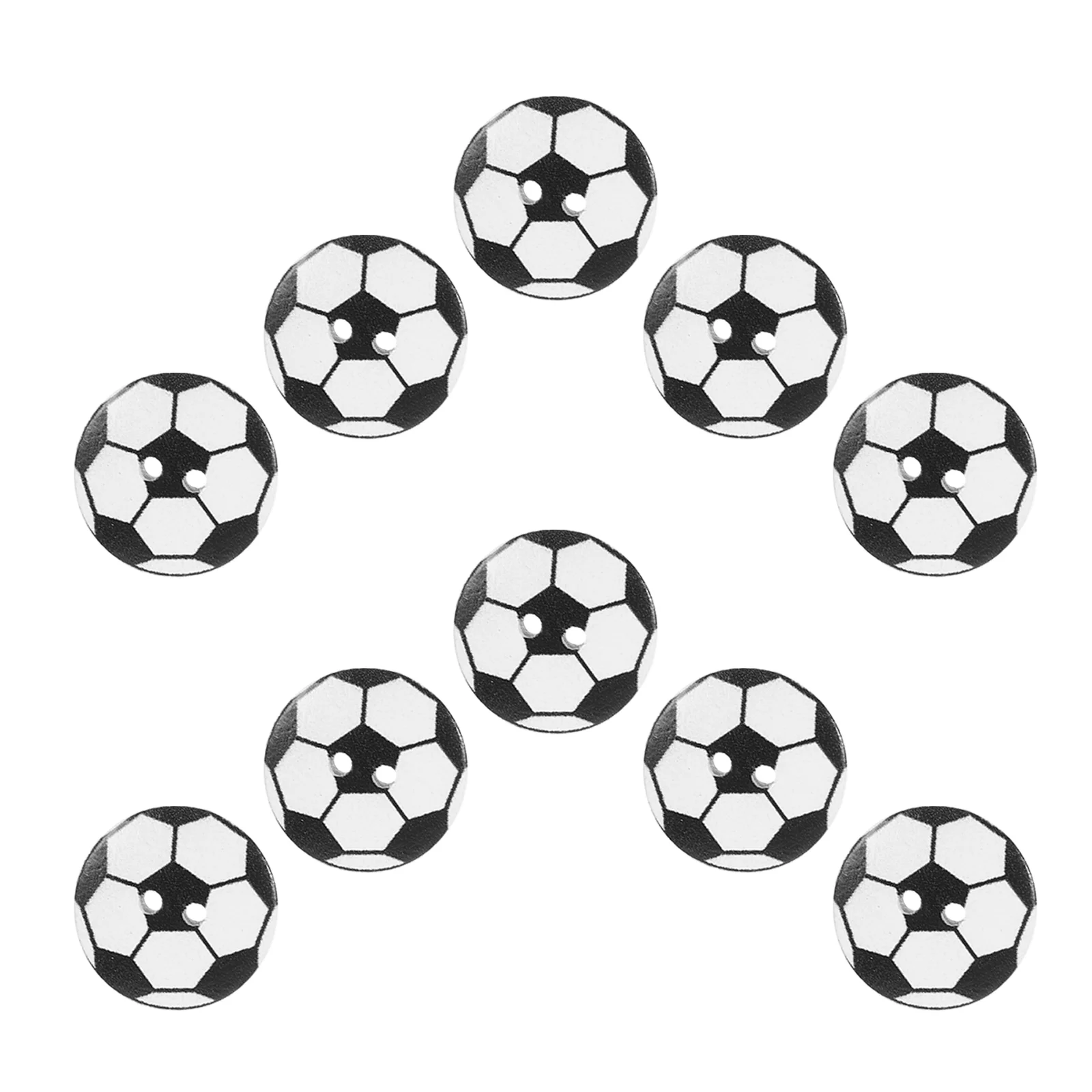 

Wooden Soccer Ball Buttons - 50pcs, 2 Holes, Flatback, for Crafts, Sewing, Knitting, Scrapbooking, DIY Embellishment