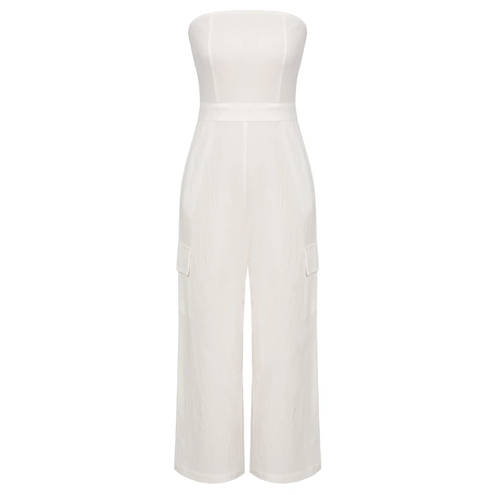 KK Jumpsuit Women Defined Waist Cotton Strapless Smocked Back Tube Top Straight Jumpsuit Casual Elegant Romper Long Playsuit
KK Jumpsuit Women Defined Waist Cotton Strapless Smocked Back Tube Top Straight Jumpsuit Casual Elegant Romper Long Playsuit