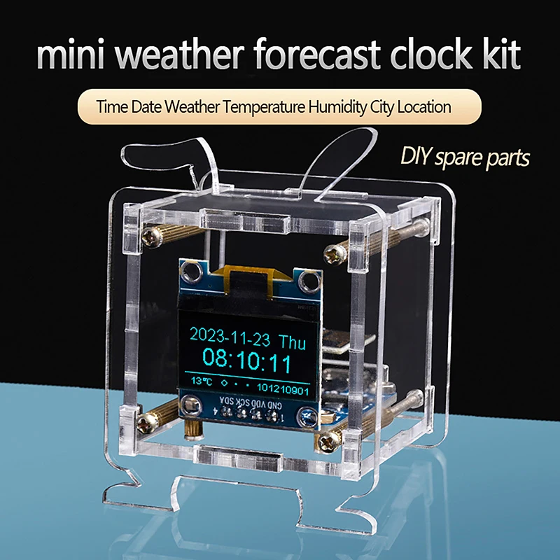 Набор для самостоятельной сборки ESP8266, электронные мини-часы с OLED-дисплеем 0,96 дюйма и поддержкой Wi-Fi 2,4 ГГц
Набор для самостоятельной сборки ESP8266, электронные мини-часы с OLED-дисплеем 0,96 дюйма и поддержкой Wi-Fi 2,4 ГГц