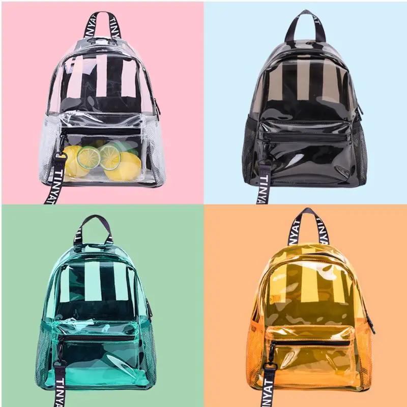 Women Girls Transparent PVC Backpack Fashion Travel Daypack College Travel School Rucksack
Women Girls Transparent PVC Backpack Fashion Travel Daypack College Travel School Rucksack