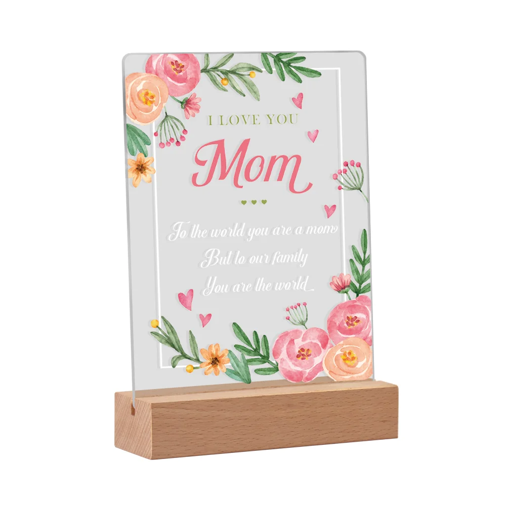 

Birthday Gifts for Mom Mother's Day Gift from Daughter Son I Love You Mom Acrylic Night Light Memorial Gift for Mom