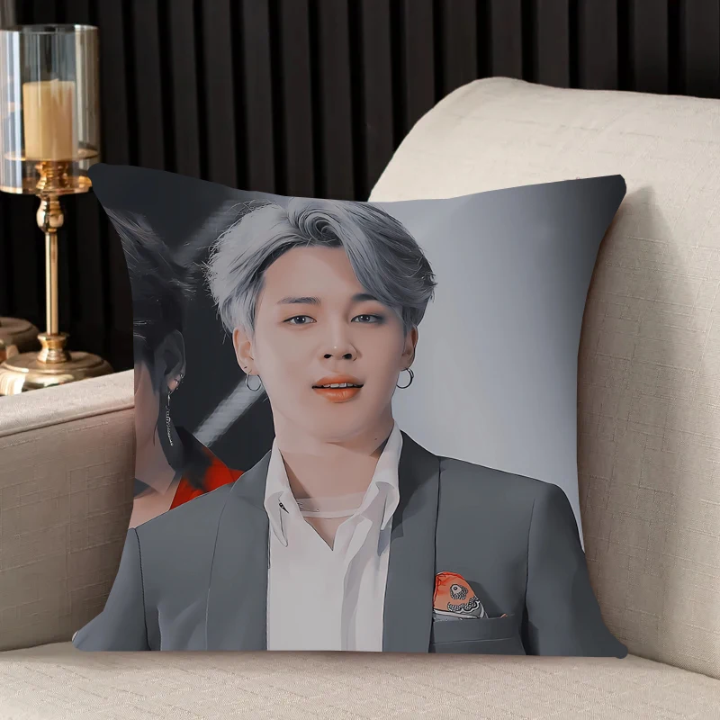 

P-Park jimins Cushion Cover 45x45cm Pillow Case Decorative Cushions for Sofa Decorative Home Decor Pillow 40x40 Pillowcase Gift