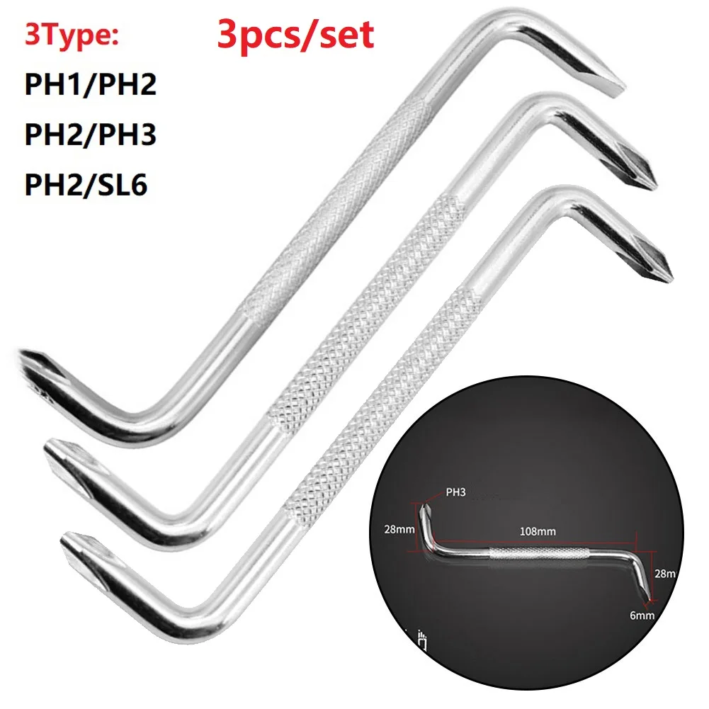 3pcs Z Type Offset Slotted Cross Screwdriver S2 Steel Magnetic Tip Double Head.For Home Appliance Furniture Automotive Parts
3pcs Z Type Offset Slotted Cross Screwdriver S2 Steel Magnetic Tip Double Head.For Home Appliance Furniture Automotive Parts