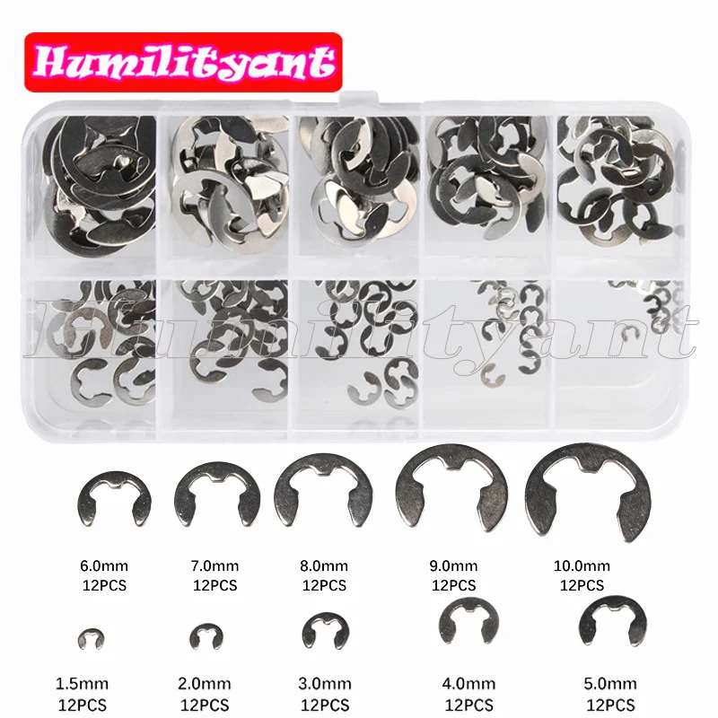 120PCS E-clips Kit 304 Stainless Steel E-Clip External Retaining Ring Snap Internal Circlip Ring Assortment Kit
120PCS E-clips Kit 304 Stainless Steel E-Clip External Retaining Ring Snap Internal Circlip Ring Assortment Kit