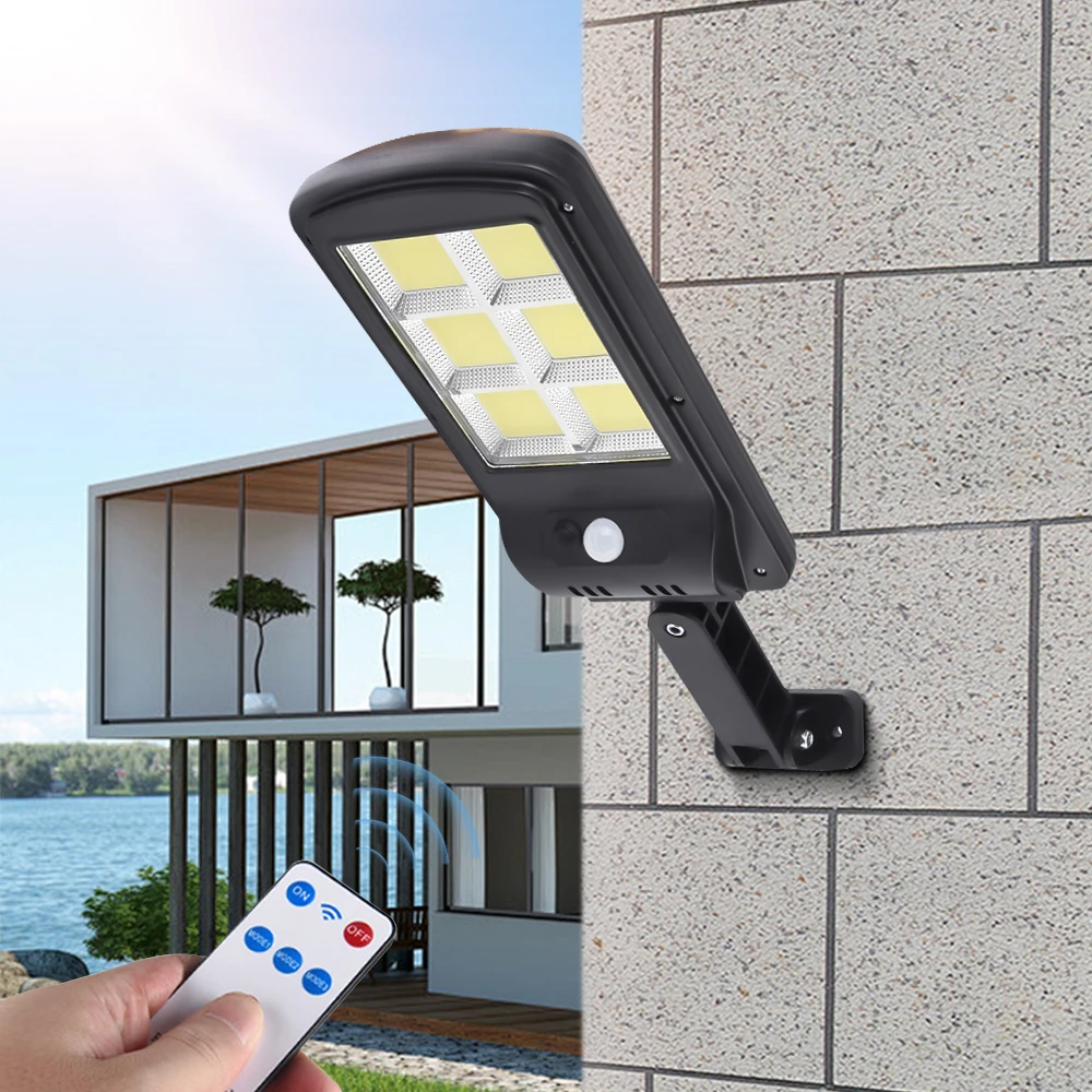 

1X 300W Powerful PIR Motion Sensor Smart Remote Control Home Led COB IP65 Waterproof Solar Light Garden Outdoor Wall Street Lamp