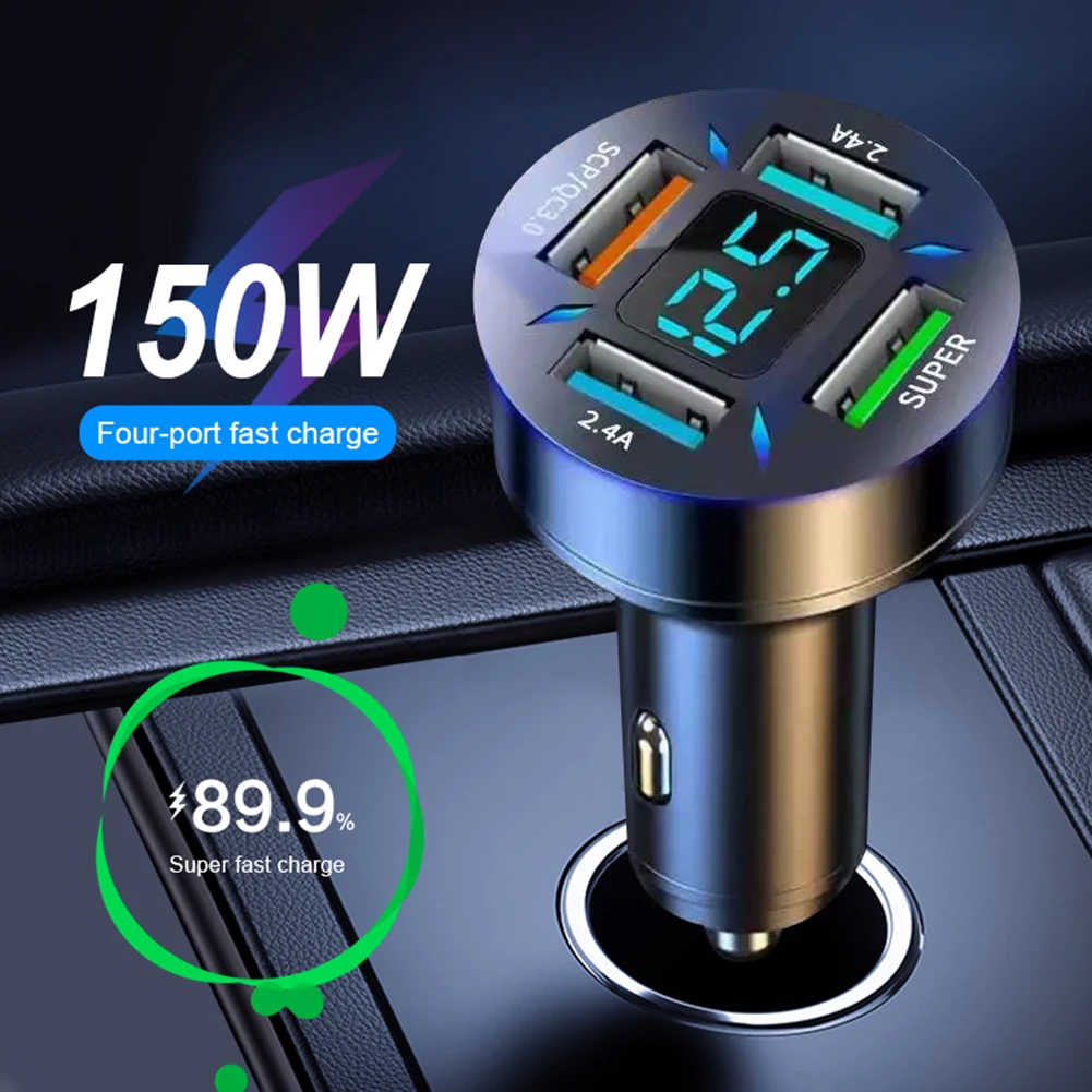 4 USB Port Car Charger Super Charging Adapter QC3.0 Fast Charging LED Display Monitors The Car Battery Voltage In Real Time
4 USB Port Car Charger Super Charging Adapter QC3.0 Fast Charging LED Display Monitors The Car Battery Voltage In Real Time