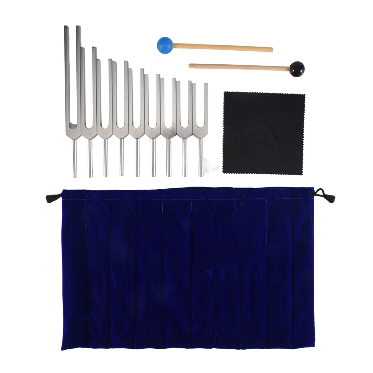 

Tuning Fork Set - 9 Tuning Forks for Healing Chakra,Sound Therapy,Keep Body,Mind and Spirit in Perfect Harmony- Silver