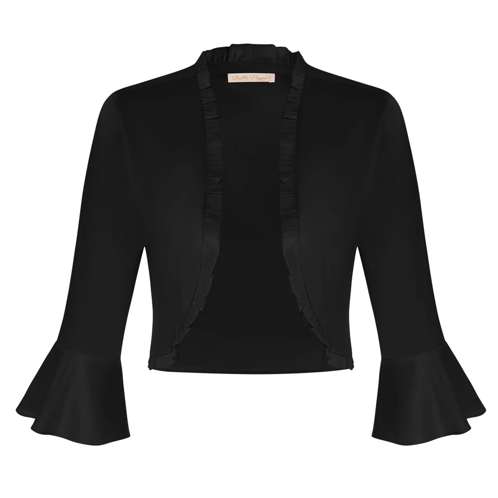 BP Women Vintage Satin Shrug 3/4 Bell Sleeve Open Front Ruffled Trim Bolero Cropped Cardigan Jackets For Evening Dresses Formal
BP Women Vintage Satin Shrug 3/4 Bell Sleeve Open Front Ruffled Trim Bolero Cropped Cardigan Jackets For Evening Dresses Formal