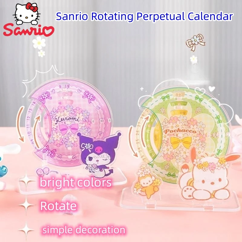 

Sanrio Kuromi My Melody Cinnamoroll Diy Circle Around Perpetual Calendar Desk Calendar Desktop Ornaments Creativity Decorate