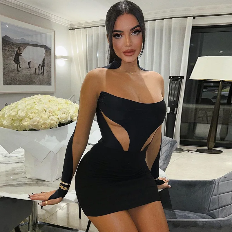 Women's Winter New Fashion Sexy Mesh Slim Fit Patchwork Long Sleeve Narrow Dress Wholesale-HT
Women's Winter New Fashion Sexy Mesh Slim Fit Patchwork Long Sleeve Narrow Dress Wholesale-HT