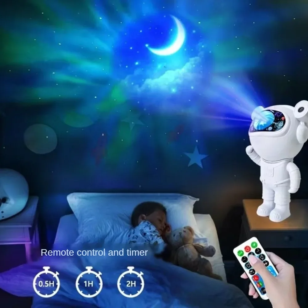 

Astronaut Starry Sky Projection Lamp Led Bedroom Atmosphere Small Night Light Aurora Moon Spaceman Bluetooth Speaker Decoration