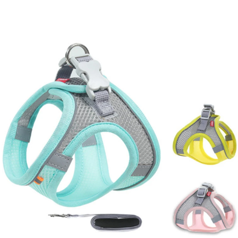 

Breathable Mesh Pet Leash for Comfortable Outdoor Walks - Reflective Cat Harness, Perfect for Small to Medium Dogs