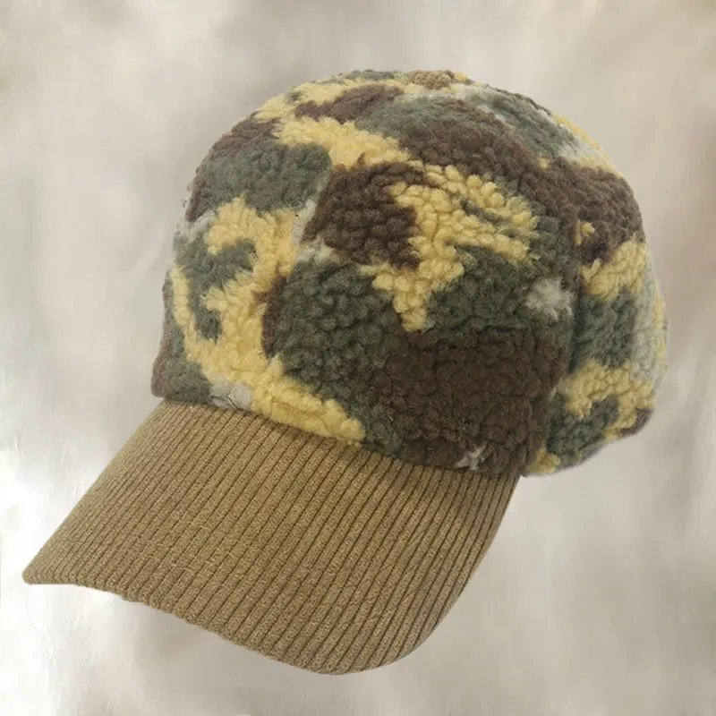 

Camouflage Hat Camouflage Duck Tongue Hat Outdoor Army Fans Autumn And Winter New Outdoor Corduroy Camouflage Lamb Wool Baseball