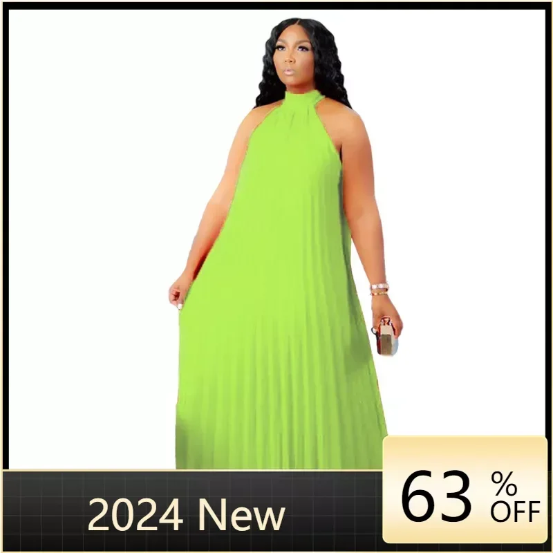Chiffon Dresses for Women Long Elegant Evening Dress Big Size Round Woman Plus Size Sexy Pleated Halter Dress
Chiffon Dresses for Women Long Elegant Evening Dress Big Size Round Woman Plus Size Sexy Pleated Halter Dress