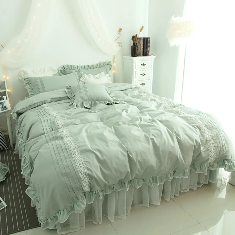 Cotton 100 Bed Four-Piece Cotton Princess Style Bed Sheet Lace Bed Skirt 1.8M Bed Quilt Cover
Cotton 100 Bed Four-Piece Cotton Princess Style Bed Sheet Lace Bed Skirt 1.8M Bed Quilt Cover