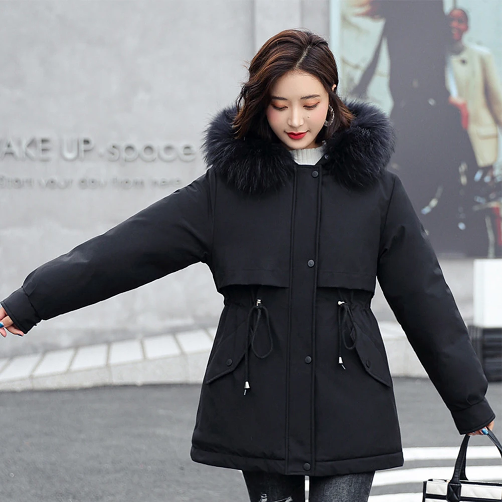 New Women Winter Thickened Parka Hooded Fleece Padded Warm Zip Up Coat Ladies Faux Fur Jacket Outwear Loose Solid Female Parkas
New Women Winter Thickened Parka Hooded Fleece Padded Warm Zip Up Coat Ladies Faux Fur Jacket Outwear Loose Solid Female Parkas
