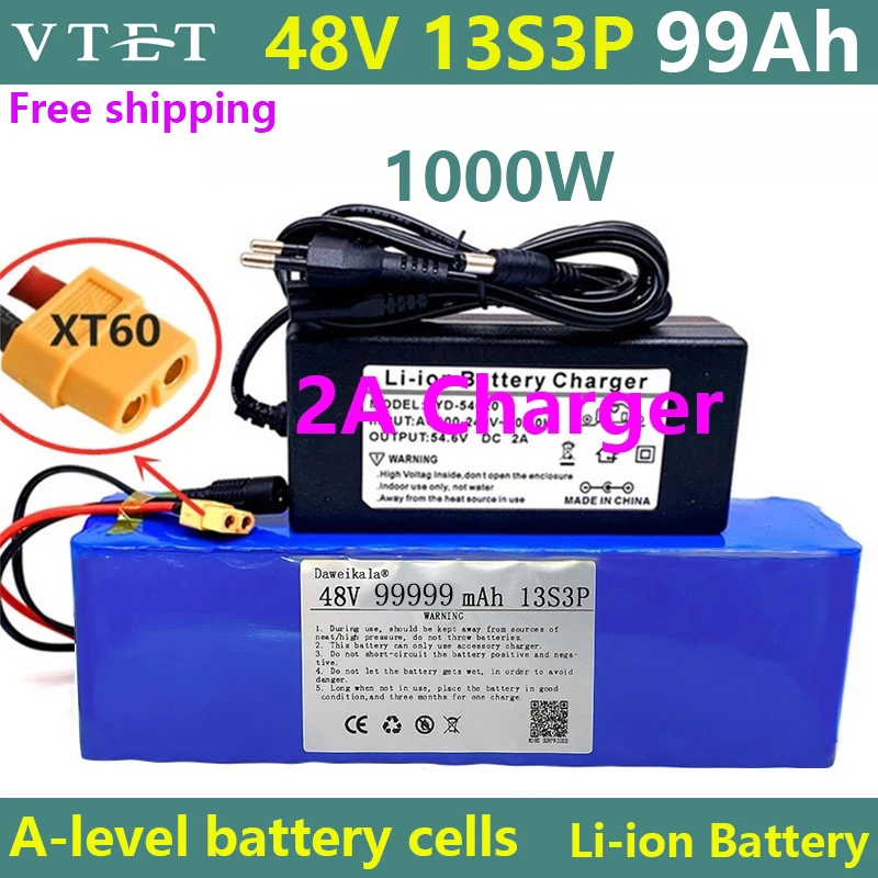Новинка 13S3P XT60 48V 99999Ah 1000w 48V комплект литий-ионный батарей 99Ah для электровелосипеда 54,6 v электрический велосипед скутер с BMS + зарядное устройство 
Новинка 13S3P XT60 48V 99999Ah 1000w 48V комплект литий-ионный батарей 99Ah для электровелосипеда 54,6 v электрический велосипед скутер с BMS + зарядное устройство