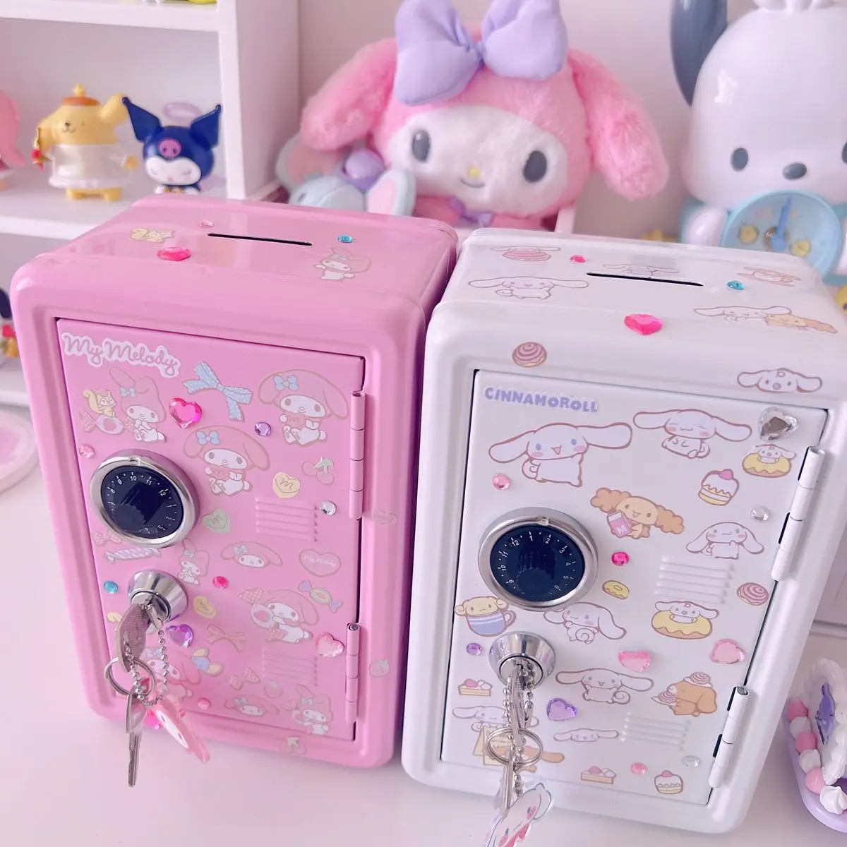 Kawaii New Sanrio Mymelody Kuromi Desktop Iron Piggy Bank Safe Cinnamoroll Student Gooka Decorative Sticker Storage Key Cabinet
Kawaii New Sanrio Mymelody Kuromi Desktop Iron Piggy Bank Safe Cinnamoroll Student Gooka Decorative Sticker Storage Key Cabinet