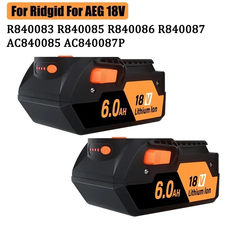 

R840087 AC840087P 6000mAh for Ridgid 18V Lithium Battery R840083 R840085 R840086 AC840085 AC840086 AC840089 Cordless Drill Tools