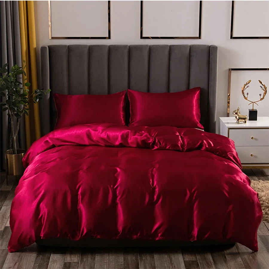 

2023 Nordic Satin Rayon Duvet Cover 2 People Room Luxury Double Bed 220x240 Twin Queen Quilt King Full Bedding Set Cover Size