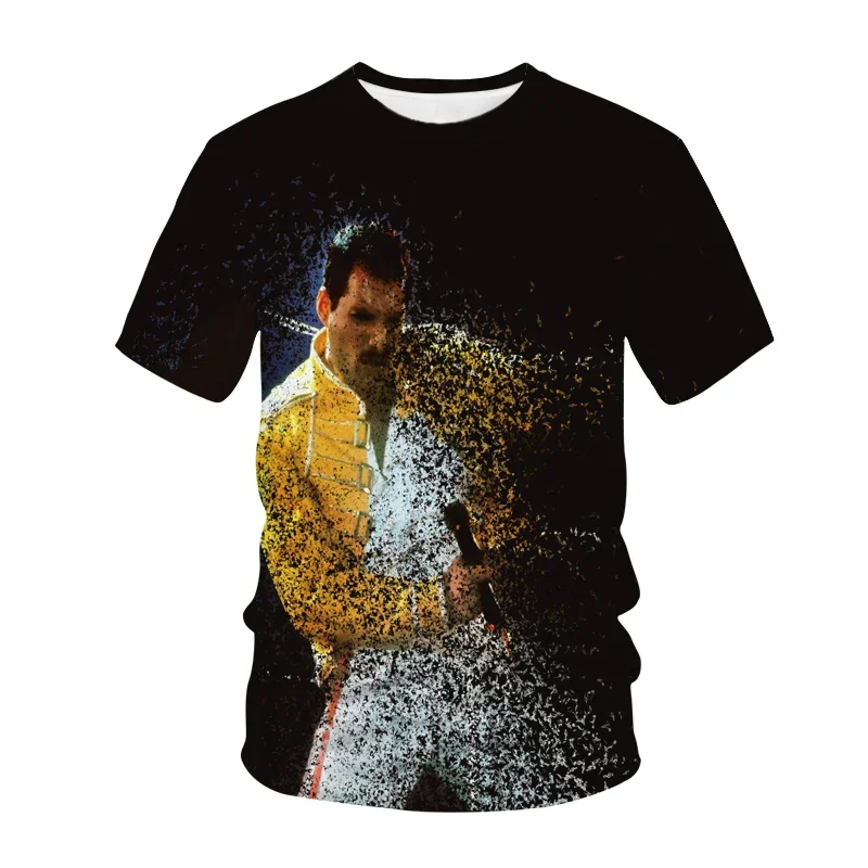 

Модная новинка, лидер продаж, Freddie Mercury, королевская группа, 3d принт, мужские и женские черные футболки, топы для мальчиков и девочек в стиле хип-хоп, футболки, одежда рок-группы
