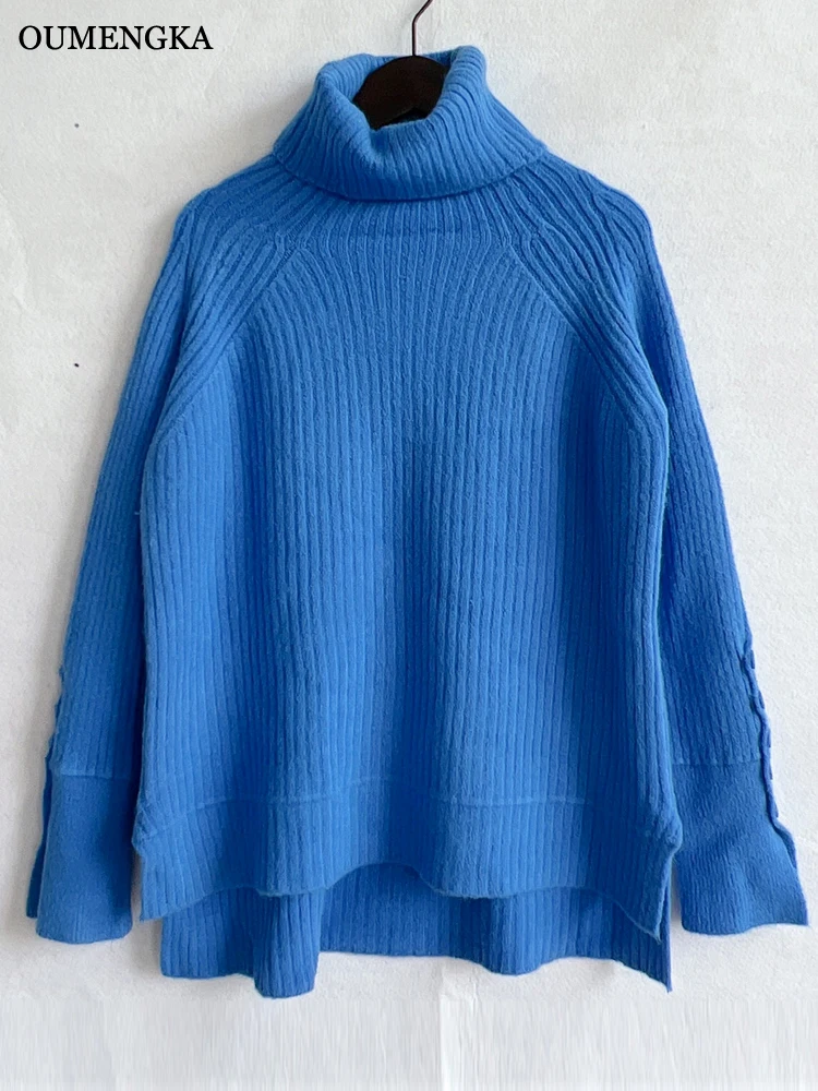 OUMENGKA Autumn Winter Women Knitted Turtleneck Sweaters Casual Basic Pullover Jumper Batwing Long Sleeve Split Loose Tops
OUMENGKA Autumn Winter Women Knitted Turtleneck Sweaters Casual Basic Pullover Jumper Batwing Long Sleeve Split Loose Tops