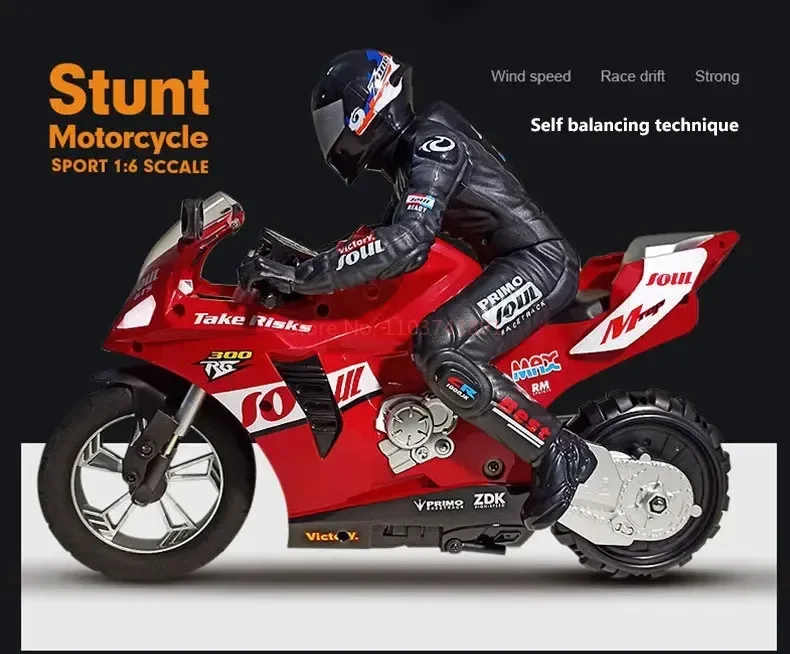 Coches de motocicleta RC, equilibrio autoestable de pie en una rueda, motocicleta eléctrica acrobática de deriva de carreras competitiva para niños Coches de motocicleta RC, equilibrio autoestable de pie en una rueda, motocicleta eléctrica acrobática de deriva de carreras competitiva para niños