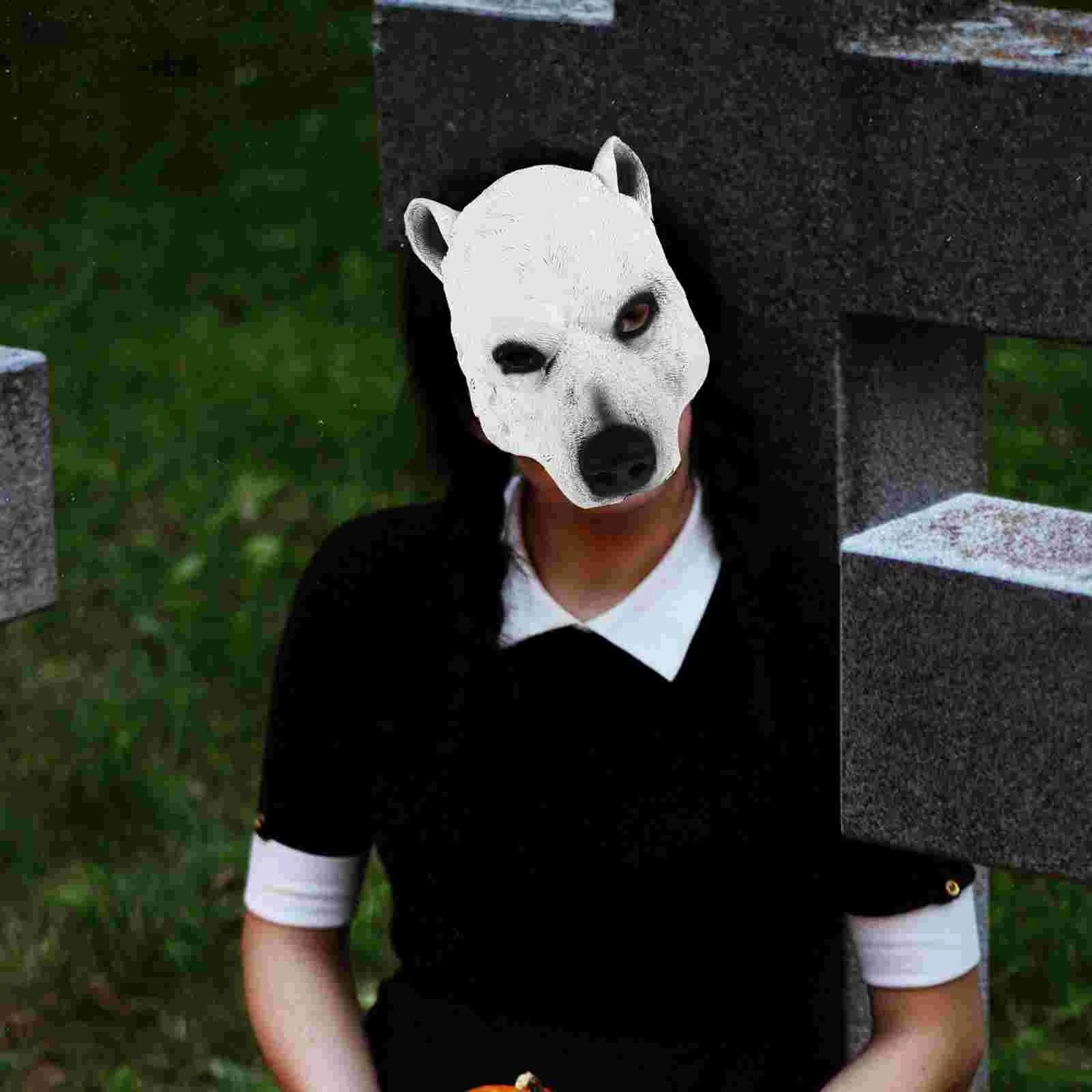 

3D Animal Masks Adult Party Mask Halloween Cosplay PU Masks Horror Evil Photo Booth Masquerade Costume Prop Polar Bear