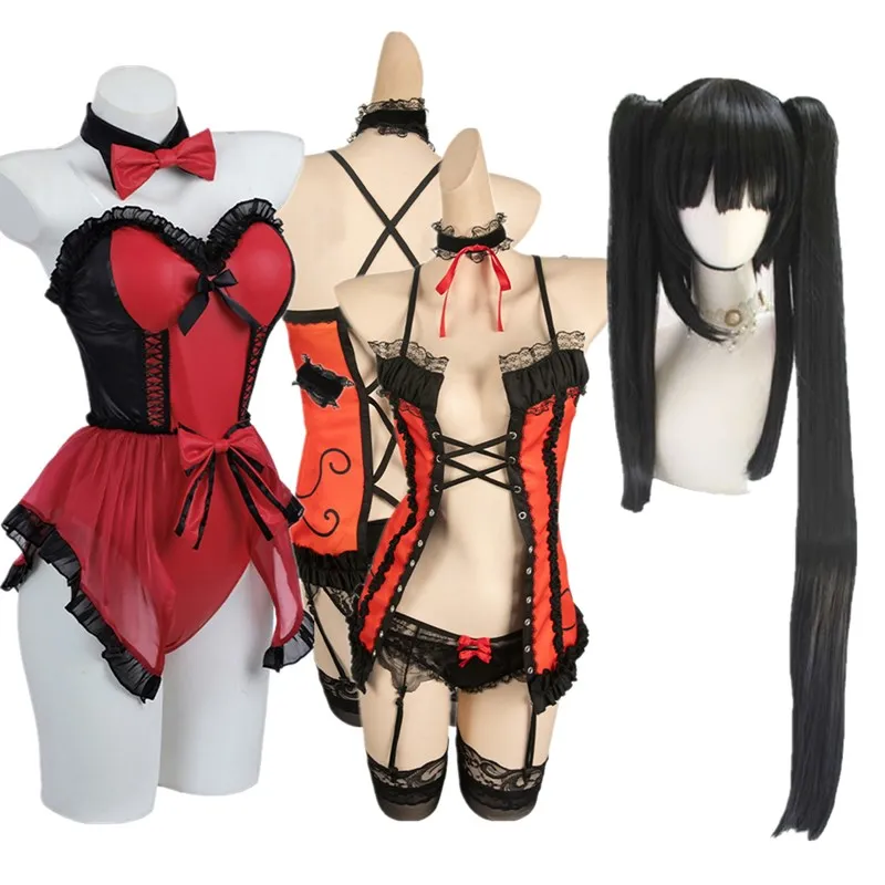 

Костюм для косплея токисаки Куруми из аниме «свидание», женский комбинезон в виде кролика для девочек, наряды с париком для Хэллоуина, карнавала, женский костюм