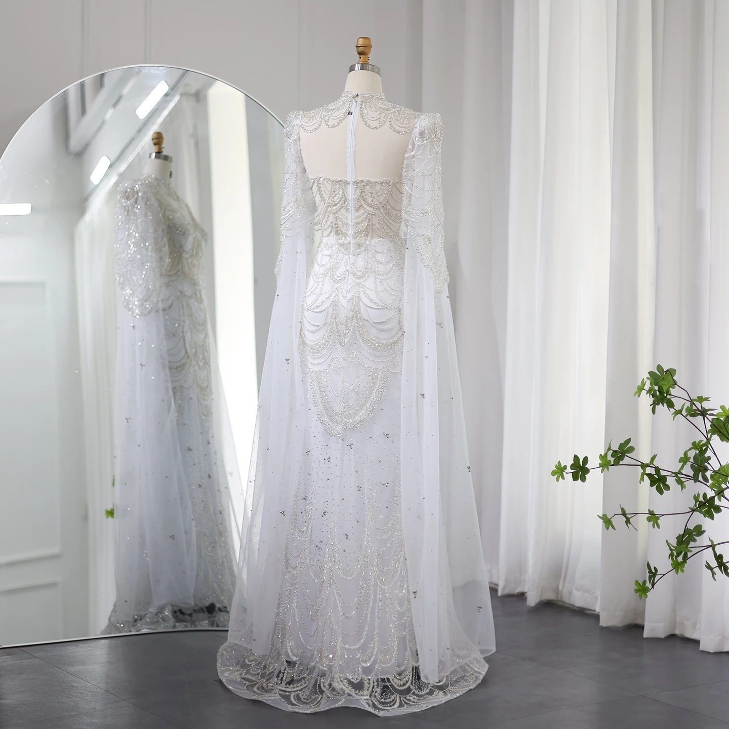 Green Luxury Dubai Mermaid Evening Dresses with Cape Sleeves Arabic Muslim Women Wedding Party Gowns Plus Size 27 Mallzona S45ac676b5de44af0aa8279cd6ed201acX Green Luxury Dubai Mermaid Evening Dresses with Cape Sleeves Arabic Muslim Women Wedding Party Gowns Plus Size Mallzona