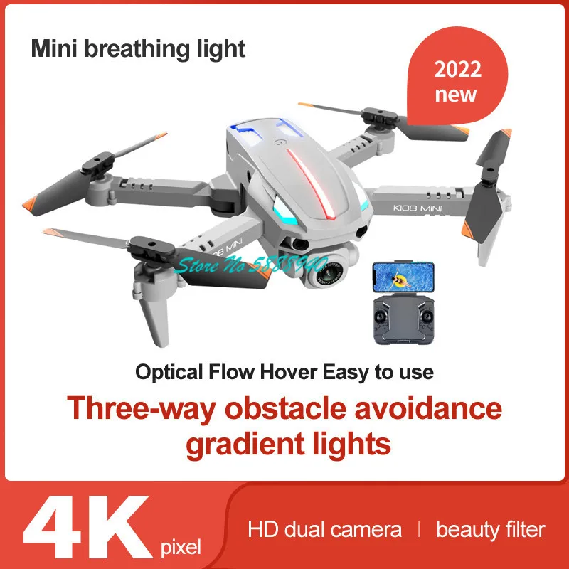 

Three-Way Obstacle Avoidance WIFI FPV Foldable RC Drone 4K Dual HD Camera Optical Flow Altitude Hold Pocket RC Quadcopter Model