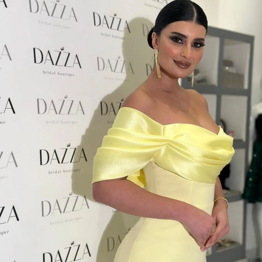 Sansa Yellow Off The Shoulder Shoulder Strapless Prom Dresses Backless فساتين للمناسبات الخاصة Ankle-Length vestidos de festa 9 S45b02d0d303943088aeaf1fbf16f654dh