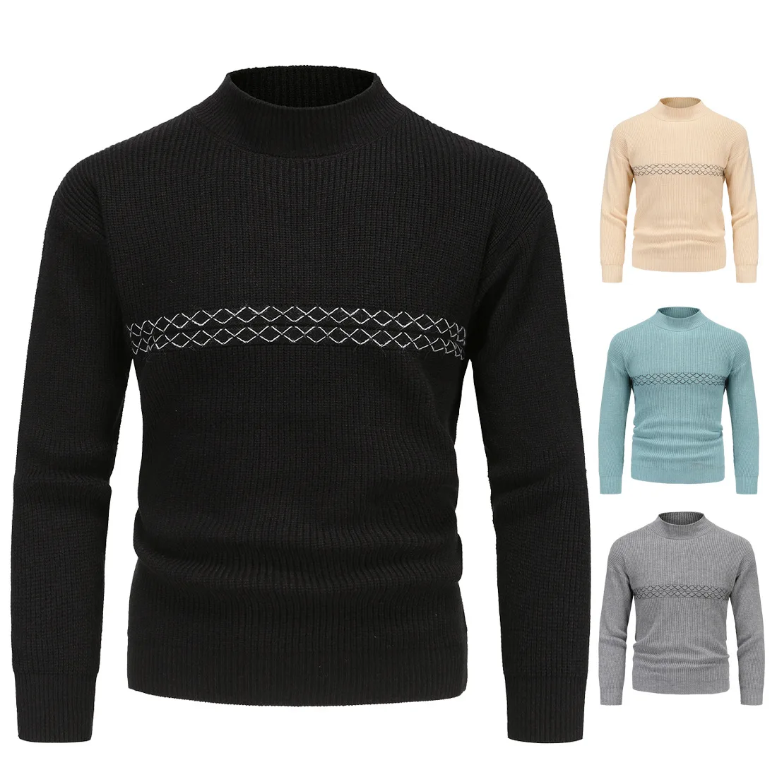 Mens Pullover Casual Sweater Men Mock neck Warm Sweater 2023 Autumn Winter New Knitwear Knit shirt Man Bottoming Shirt Male
Mens Pullover Casual Sweater Men Mock neck Warm Sweater 2023 Autumn Winter New Knitwear Knit shirt Man Bottoming Shirt Male