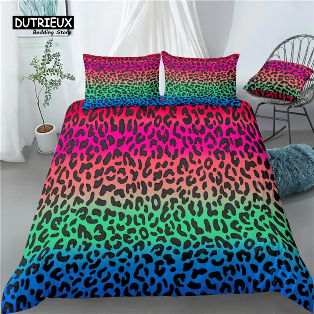 

Home Living Luxury 3D Leopard Print 2/3Pcs Comfortable Duvet Cover PillowCase Bedding Sets EU/US/AU Size