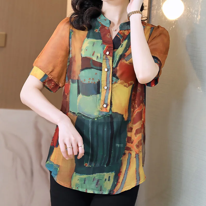2024new Summer Elegant Fashion Korean Style Loose Casual Office Lady Women's Shirt Shirt Collar Short Sleeve Chiffon Button Tops
2024new Summer Elegant Fashion Korean Style Loose Casual Office Lady Women's Shirt Shirt Collar Short Sleeve Chiffon Button Tops